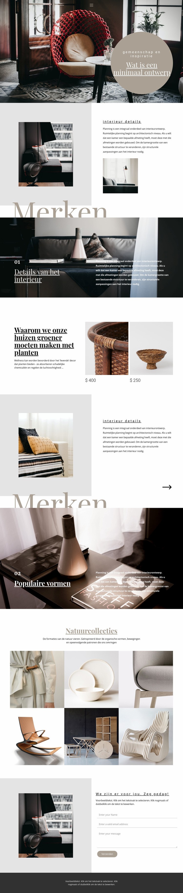 Interieur merken Website Builder-sjablonen