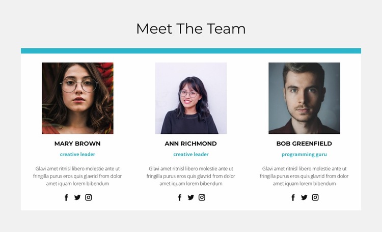 The team is ready to go Website Builder Templates