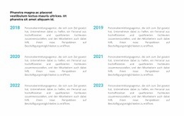 Chronologie In Jahren - Persönliche Website-Vorlage