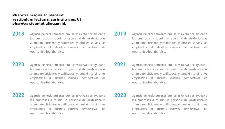 Cronología en años Plantilla HTML