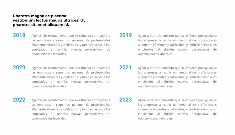 Cronología en años Plantilla de una página