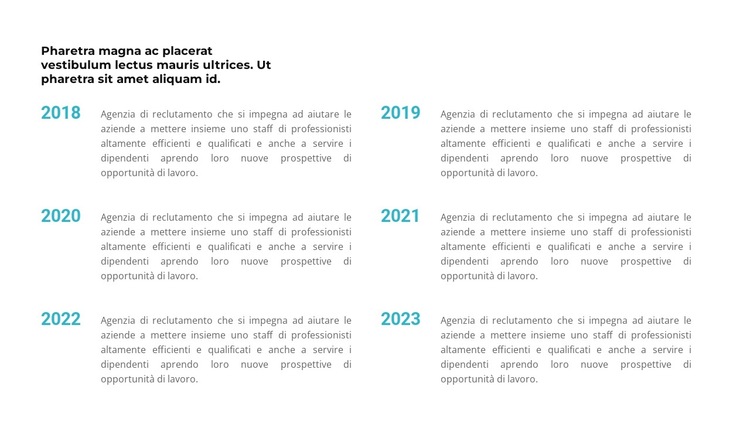 Cronologia in anni Modello di sito Web