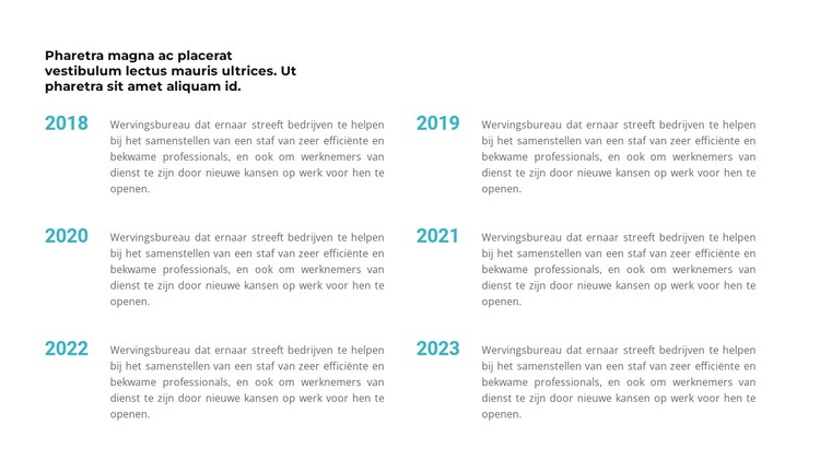 Chronologie in jaren HTML-sjabloon