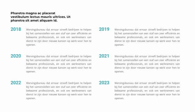 Chronologie in jaren Sjabloon voor één pagina