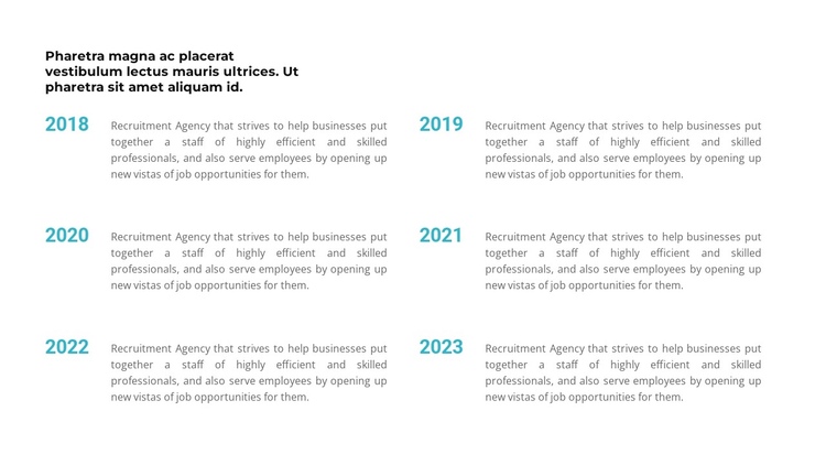 Chronology in years One Page Template