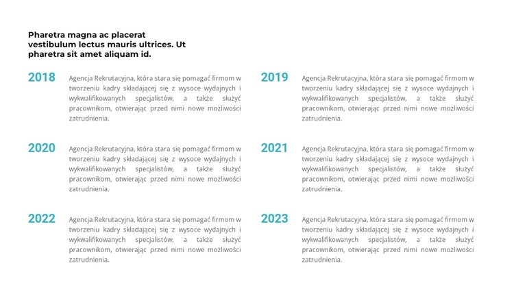 Chronologia w latach Motyw WordPress