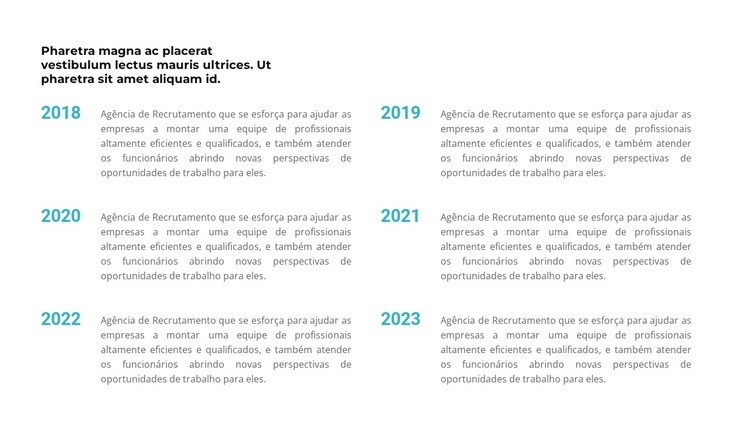 Cronologia em anos Modelo HTML5