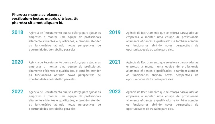 Cronologia em anos Modelo de site