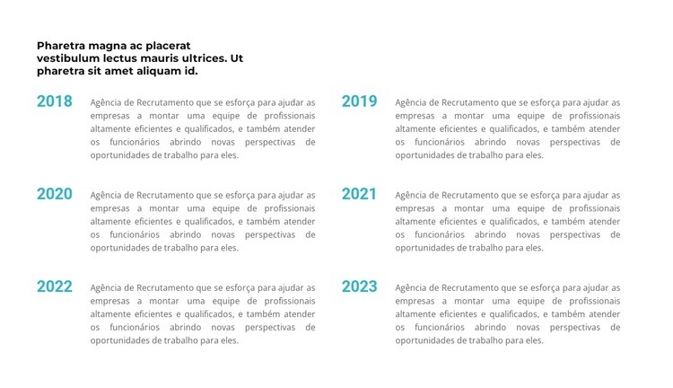 Cronologia em anos Modelo de uma página