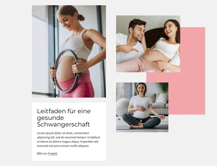 Leitfaden für eine gesunde Schwangerschaft Website-Vorlage