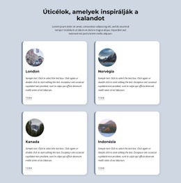 Úticélok Kalandra Inspirálni - Webhelysablonok