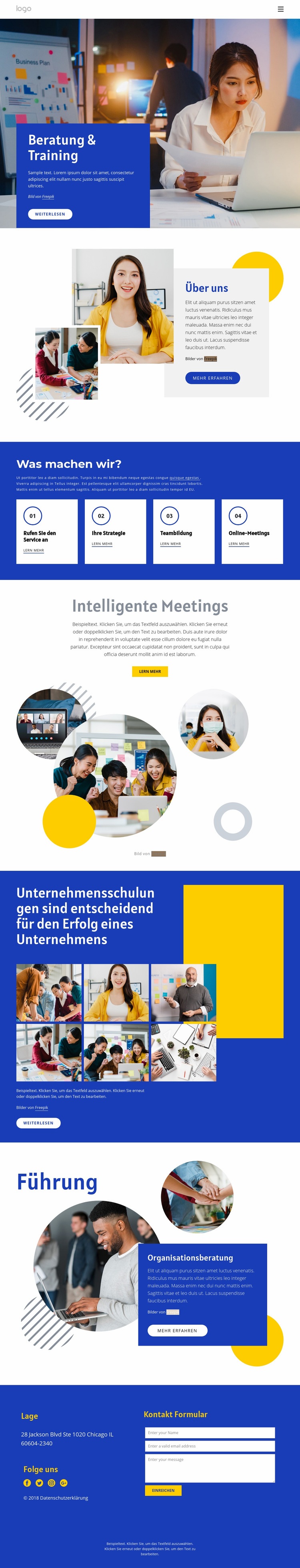 Beratung und Schulung HTML Website Builder