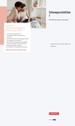 Schwangerschaftskurse – Gebrauchsfertige HTML5-Vorlage