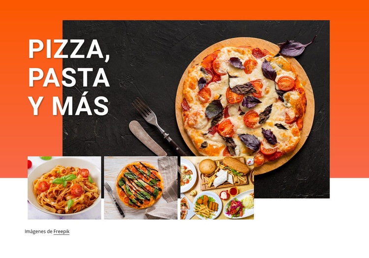 Pizza y pasta Maqueta de sitio web