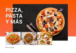 Impresionante Plantilla De Una Página Para Pizza Y Pasta