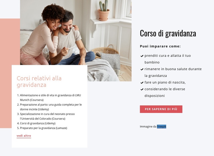 Corsi di gravidanza Modello CSS