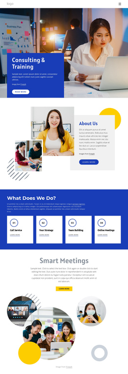 Consulting And Training - Modern One Page Template