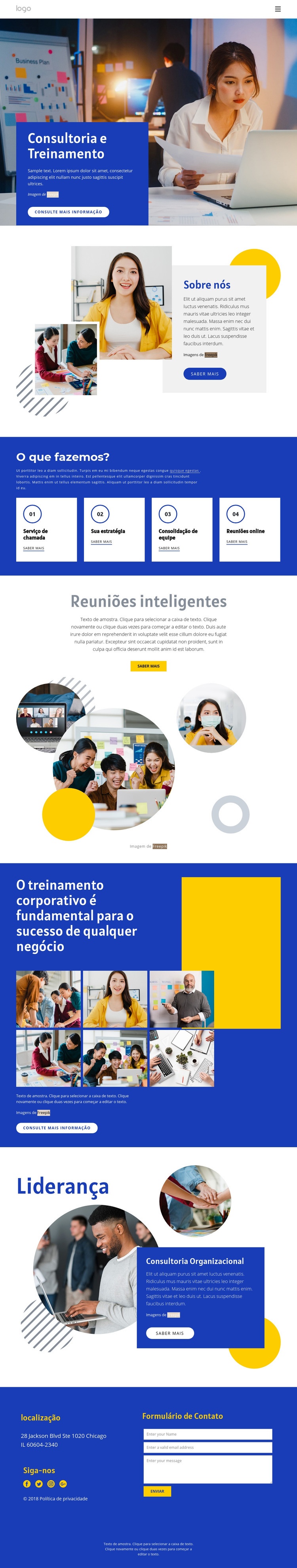 Consultoria e treinamento Modelo