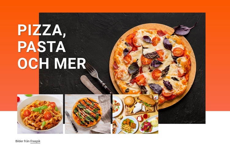 Pizza och pasta CSS -mall