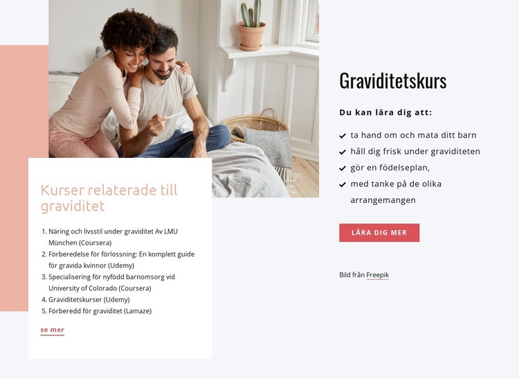 Graviditetskurser CSS -mall