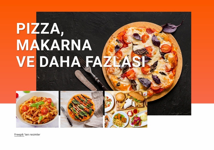 Pizza ve makarna Web Sitesi Mockup'ı