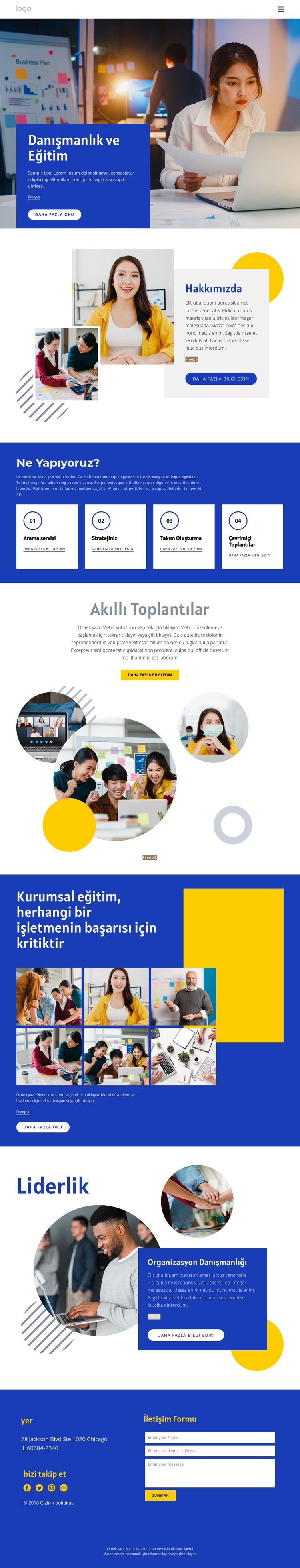 Danışmanlık ve eğitim Web Sitesi Mockup'ı