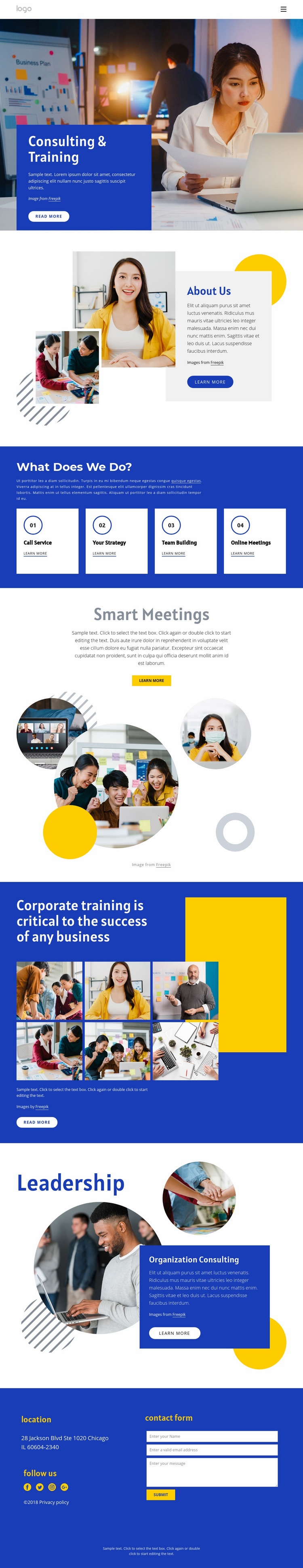 Consulting and training Wix Template Alternative