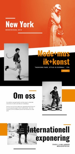 Mode & Musik Enkel CSS-Mall