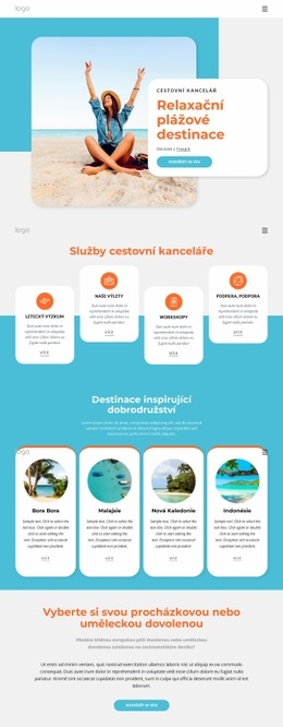 Responzivní HTML5 Pro Plážové Destinace, Které Letos V Létě Navštívíte