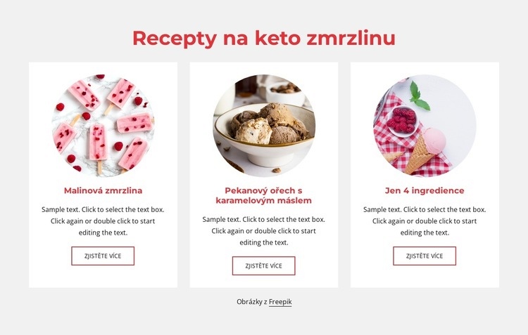 Recepty na keto zmrzlinu Šablona HTML