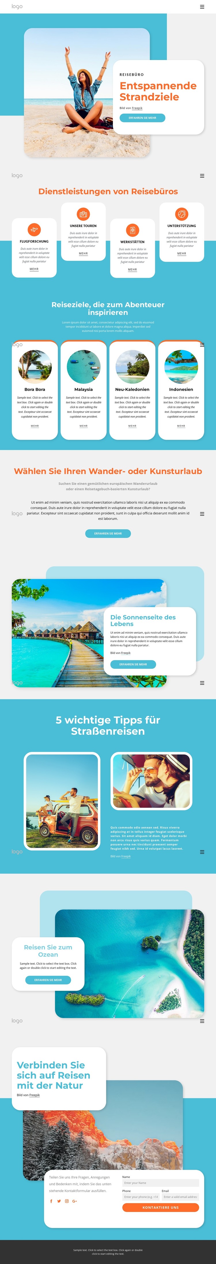 Strandziele, die Sie diesen Sommer besuchen sollten HTML-Vorlage