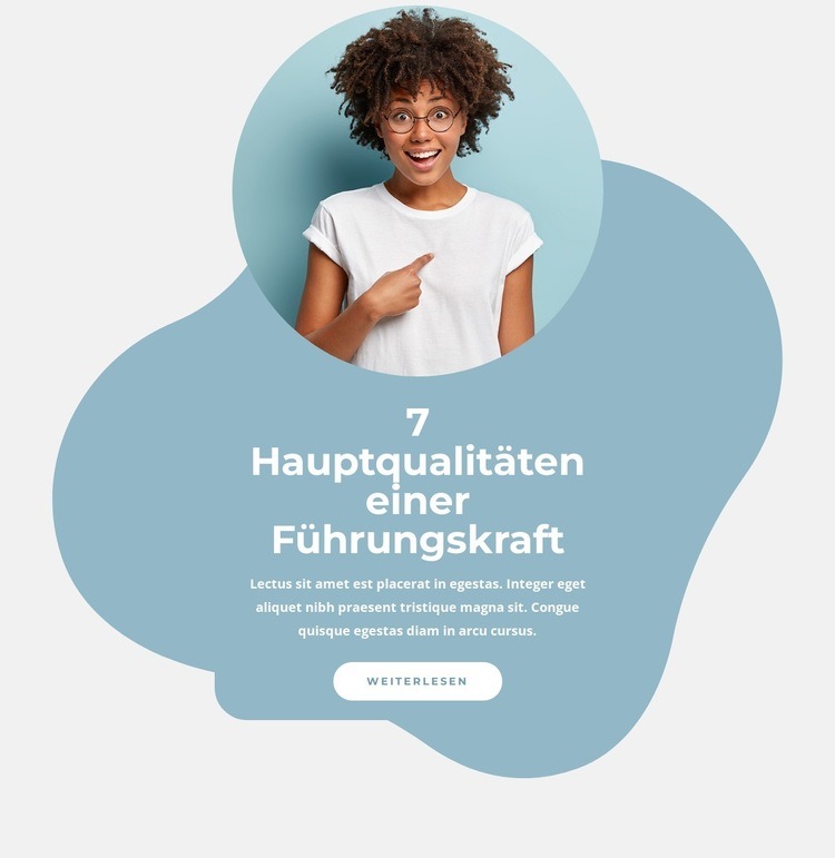 7 Hauptqualitäten einer Führungskraft Website-Modell