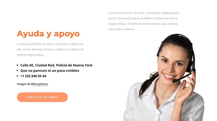 bloque de apoyo Plantilla CSS