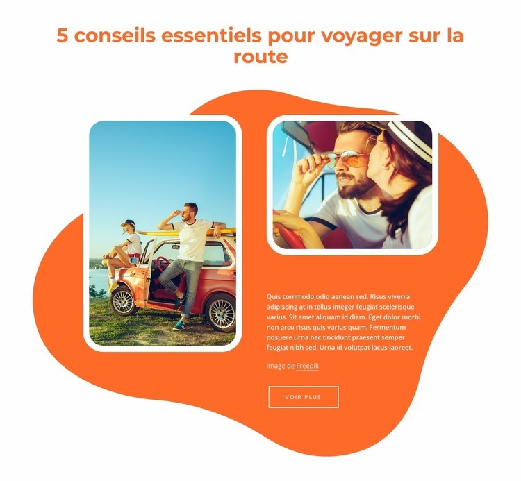 Planifiez un road trip épique Modèles de constructeur de sites Web