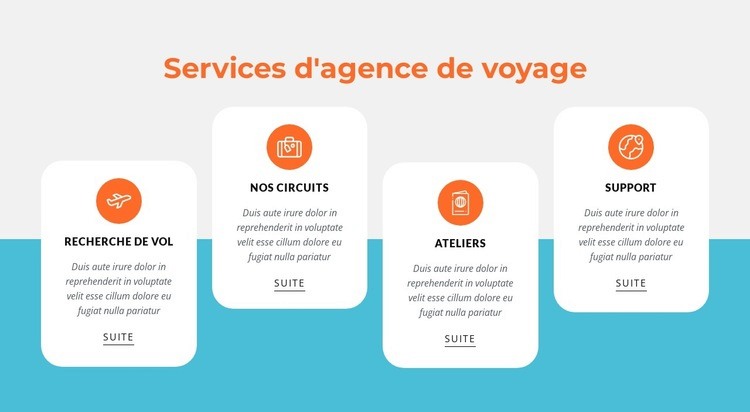 Voyages et forfaits touristiques Maquette de site Web