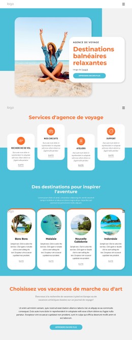 HTML5 Réactif Pour Les Destinations Balnéaires À Visiter Cet Été