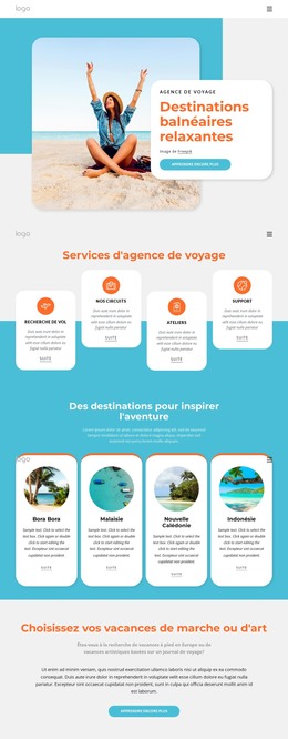 Les Destinations Balnéaires À Visiter Cet Été - Modèle De Page HTML