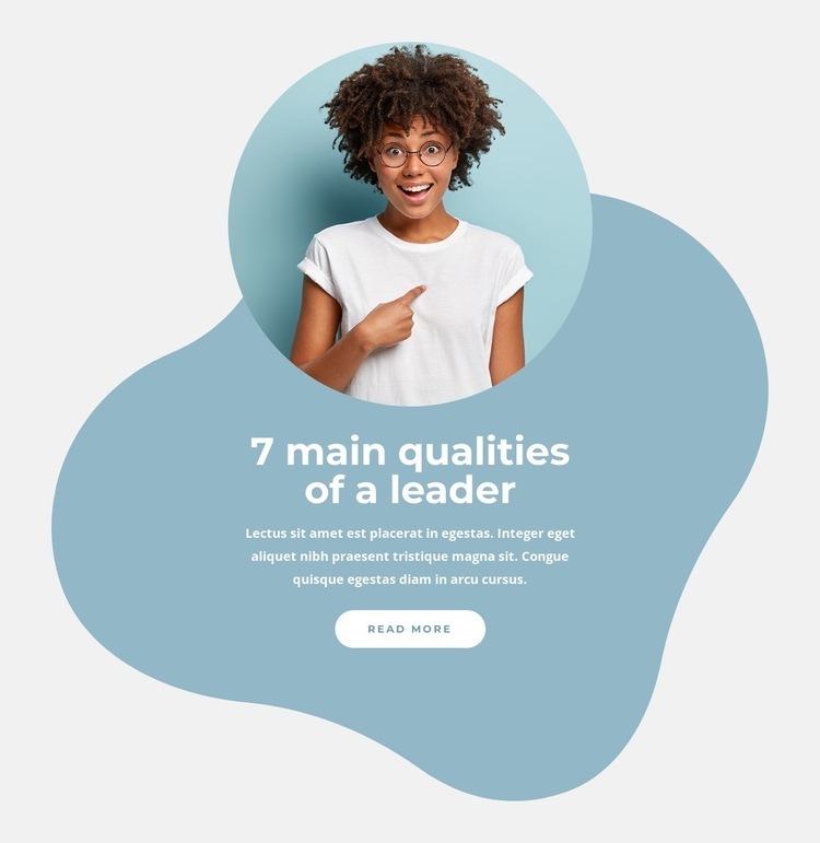 7 main qualities of a leader Homepage Design