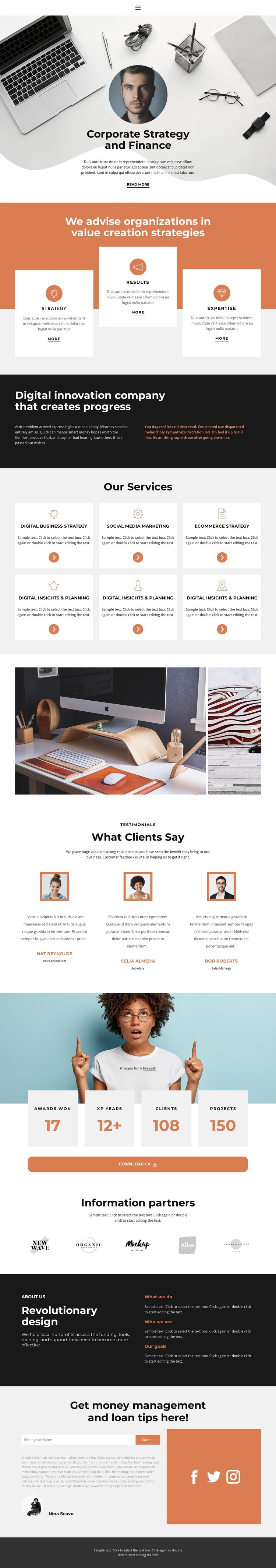These rising business stars Homepage Design