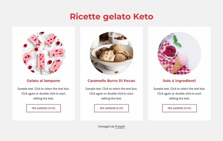Ricette gelato Keto Modello HTML5