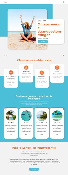 Responsieve HTML5 Voor Strandbestemmingen Om Deze Zomer Te Bezoeken