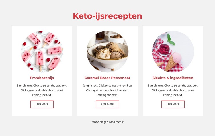 Keto-ijsrecepten CSS-sjabloon