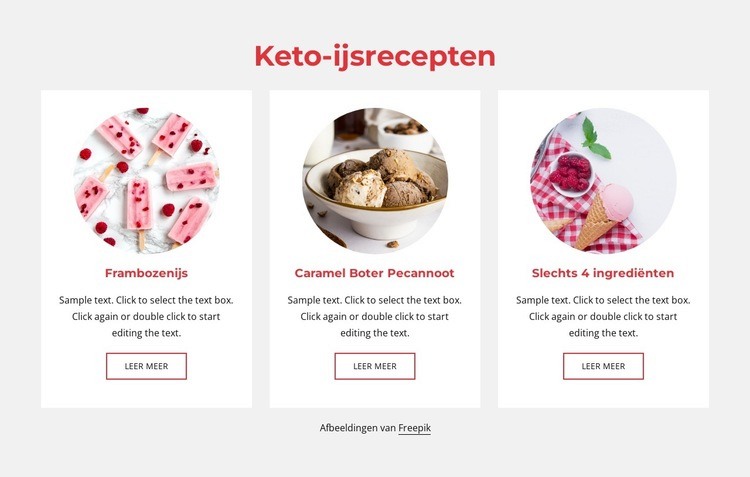 Keto-ijsrecepten Sjabloon voor één pagina