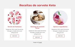 Receitas De Sorvete Keto - Modelo HTML Gratuito