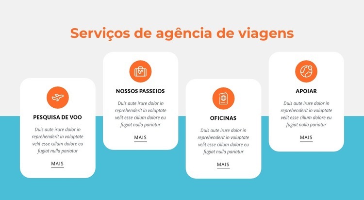 Pacotes de viagens e passeios Modelo de uma página