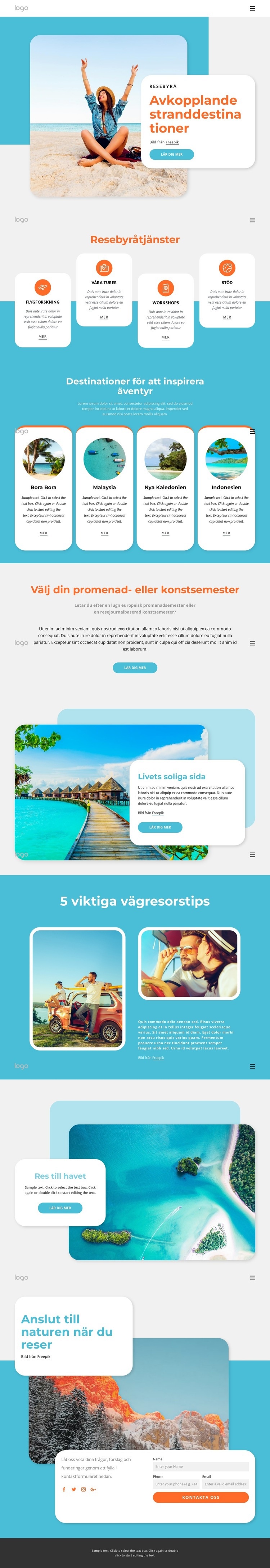 Stranddestinationer att besöka i sommar CSS -mall