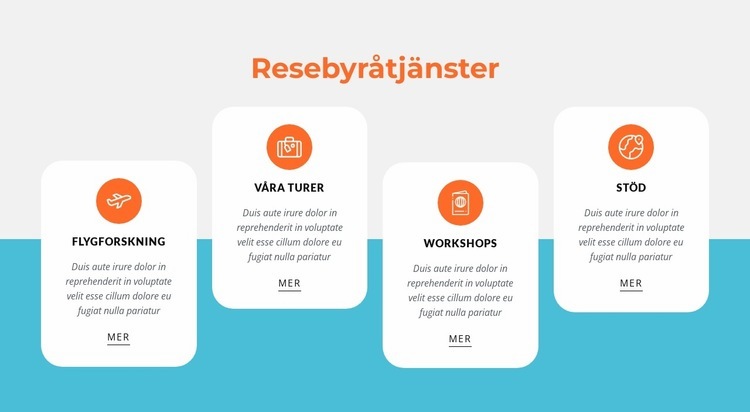 Rese- och resepaket CSS -mall