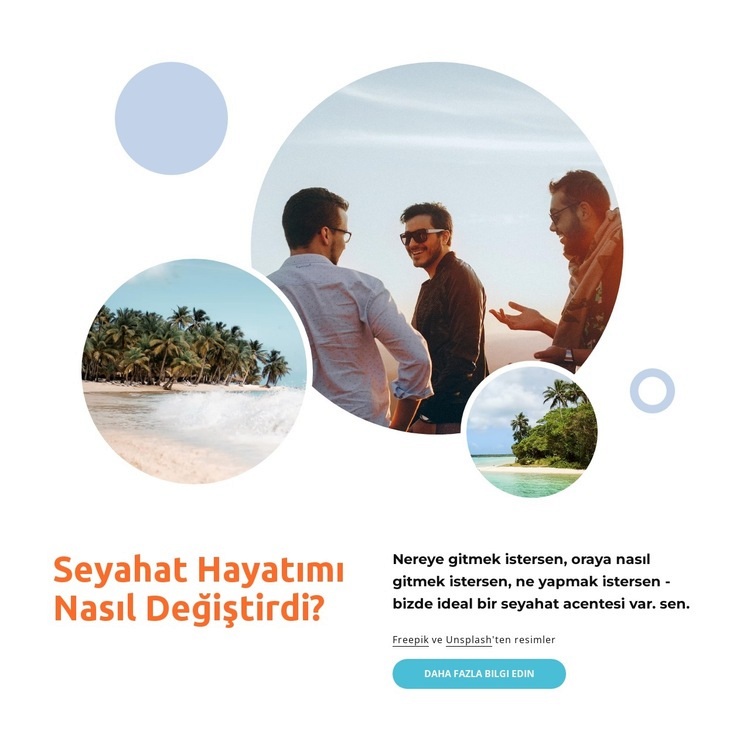 Küçük grup seyahat rehberi Html Web Sitesi Oluşturucu