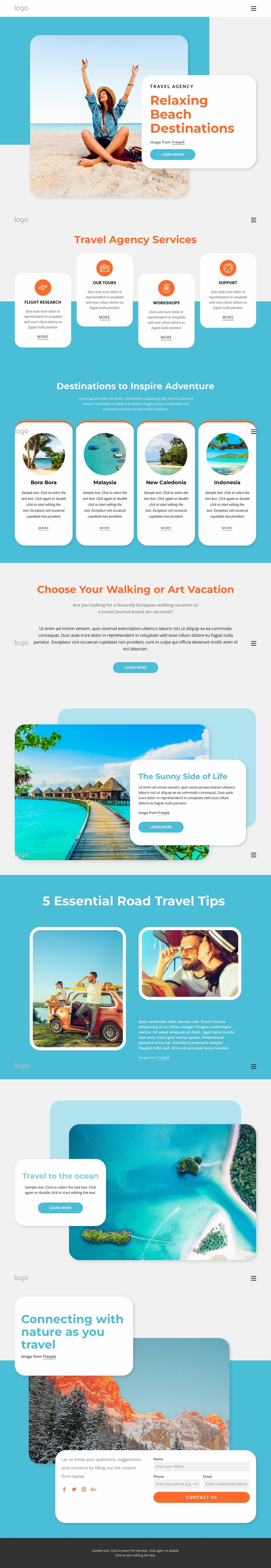 Beach destinations to visit this summer Website Design