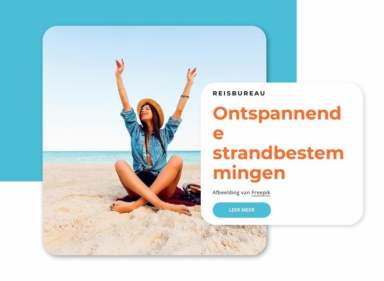 Ontspannende strandbestemmingen Website Builder-sjablonen